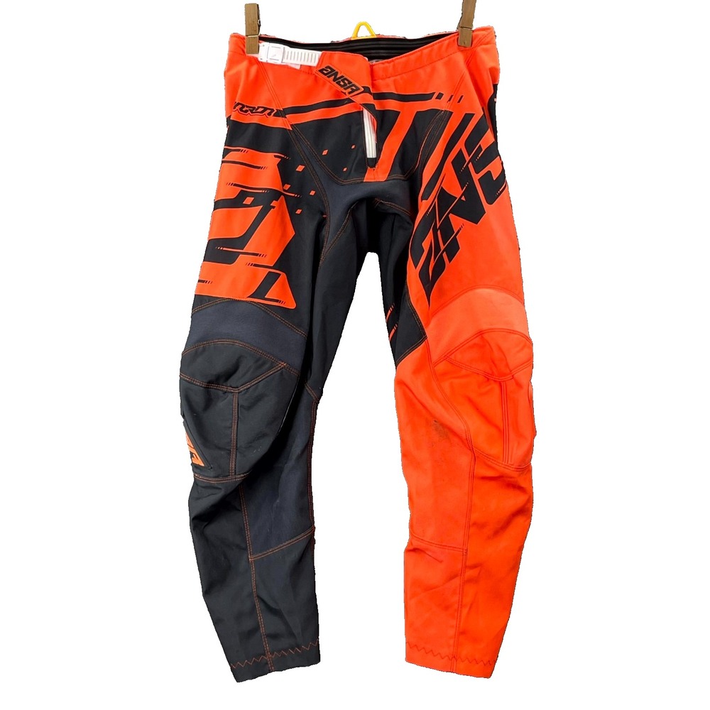 Answer Syncron Motocross Riding Pants Men 30 Orange Graphic Outdoor MX Dirt Bike